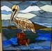 Pelican - Stained Glass by Peggy Journey Campbell