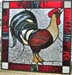 Red Rooster - Stained Glass by Peggy Journey Campbell