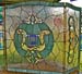 Fireplace Screen with Bevelled Lyre - Stained Glass by Peggy Journey Campbell