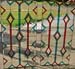 Southwestern Style in Red and Teal - Stained Glass by Peggy Journey Campbell