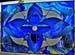 Stylized Flower in Blue - Stained Glass by Peggy Journey Campbell