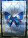Blue Butterfly - Stained Glass by Peggy Journey Campbell