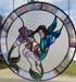 Hummingbird on Round Glass - Stained Glass by Peggy Journey Campbell